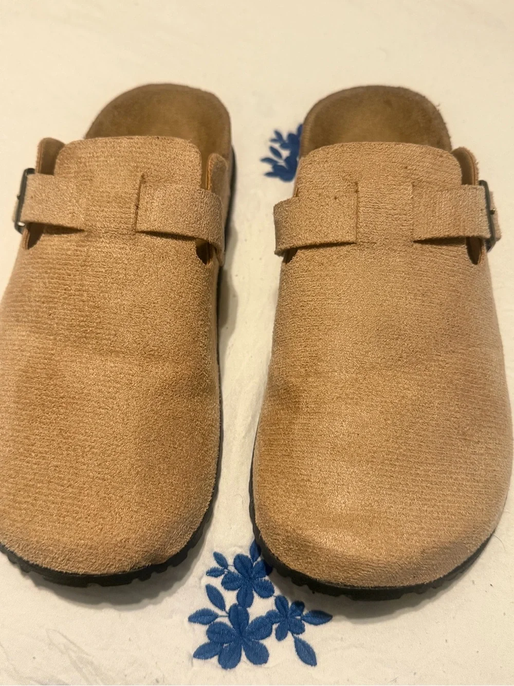 Kids Suede Slip-On Clog in Tan